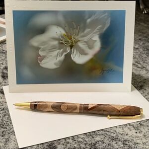 Fine Art Photography greeting card white cherry blossom